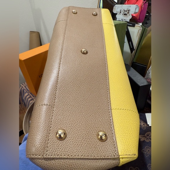 Furla Yellow and Cream Satchel - Picture 9 of 11